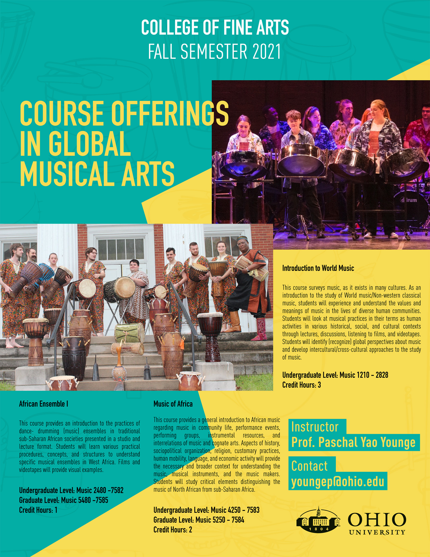 Global Musical Arts Fall Course Offerings